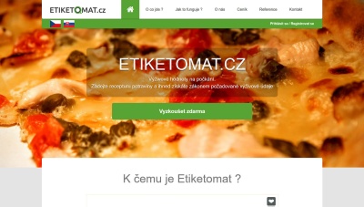 Webová aplikace Etiketomat